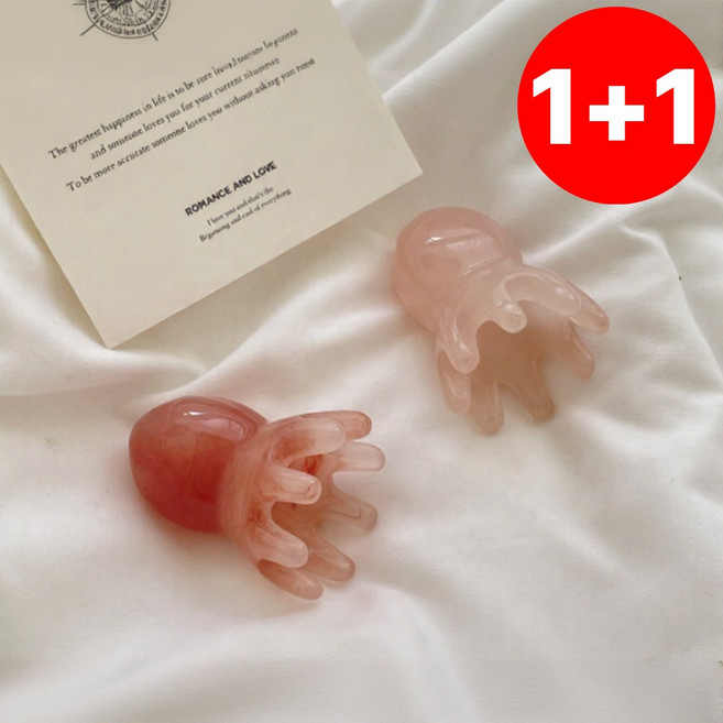 일오삼 머리가 가벼워지는 순간 문어 괄사 두피 마사지 1+1, 베이비핑크+그레이, 1세트