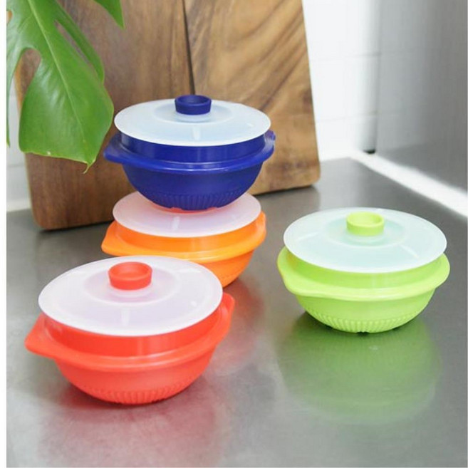 이유식중기 전자렌지용 실리콘찜기 내열냄비 계란찜용기 자취생 요리고수, 블루, 1개