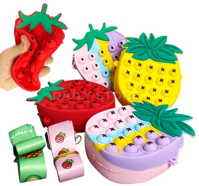푸쉬팝 파우치 파인애플 푸쉬팝 파우치 딸기 랜덤발송, 1개