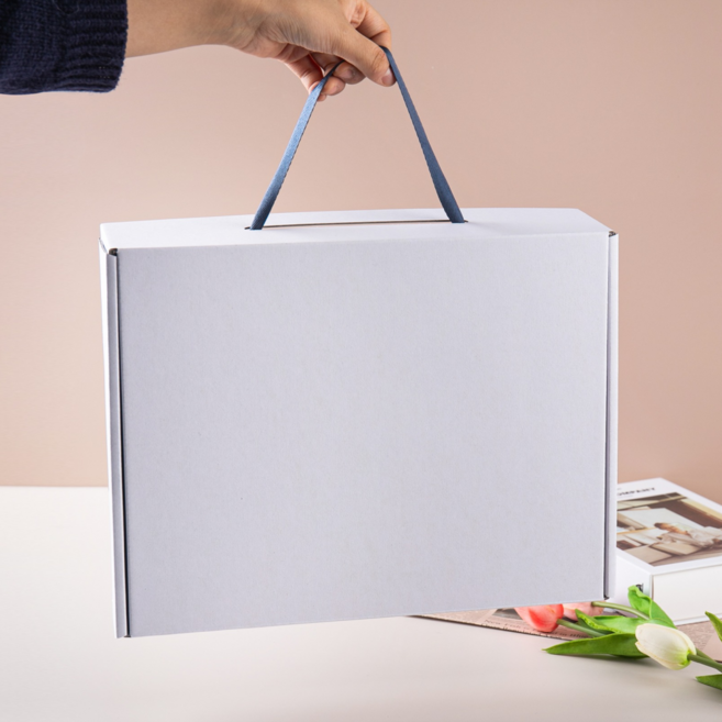 손잡이 대형 선물상자 답례품 고급포장상자 크라프트 C형 큰박스 40x30x10, 레드, 1장, 화이트