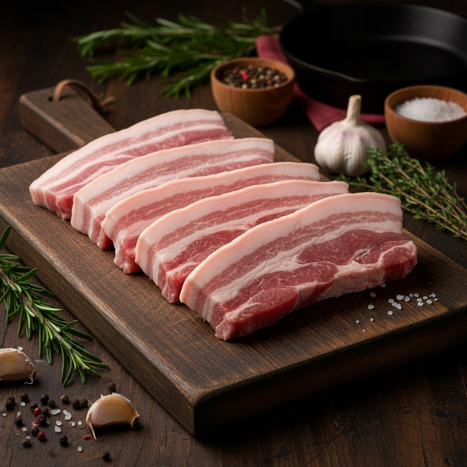 제주흑돼지오겹살 구이용 캠핑 바비큐 흙돼지 선물세트, 흑돼지 오겹살 500g(1.5cm가정용), 500g, 1