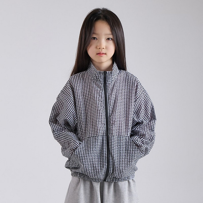 하트베이비 남아 여아 등원룩 지지미 체크 바람 막이 점퍼