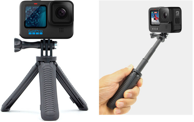 고프로 쇼티 호환 콤팩트 4단 삼각대 미니 셀카봉 gopro 셀피스틱, 1개