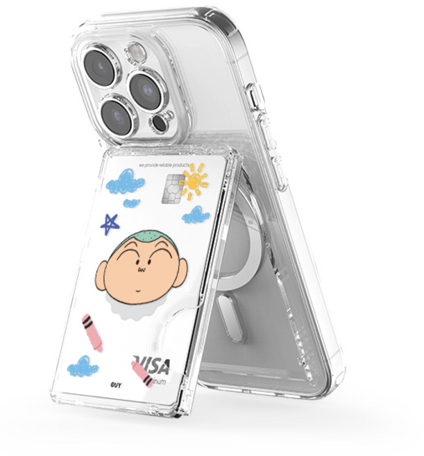 짱구 마그네틱 멀티 스탠드 카드지갑 (맥세이프 호환), 1개, 유치원 친구들_훈이