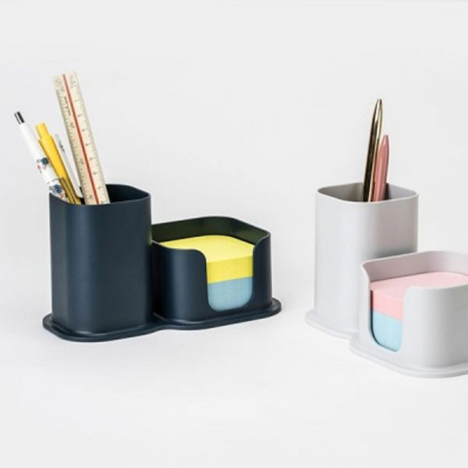 포스트잇 디스펜서 펜꽂이 투톤홀더, 1개, (리필용 점착메모지) 핑크/스카이블루, 색상, 단 수