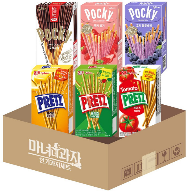 ZK 프리츠 3종 사라다맛 + 발효버터 + 토마토 x 포키 3종 극세 + 딸기 + 블루베리 (총6갑), 35g