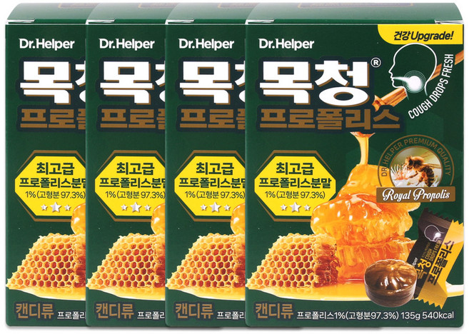 닥터헬퍼 목청 프로폴리스 30정, 4개, 135g