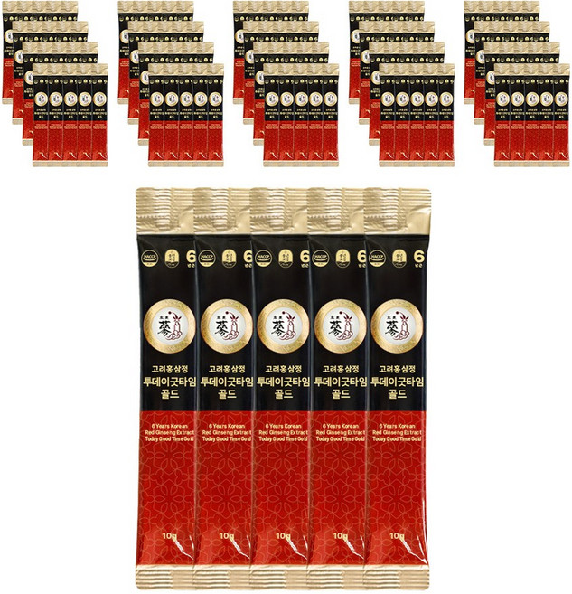 풍년보감 6년근 고려홍삼정 진액 투데이굿타임 골드 홍삼스틱 벌크포장, 10g, 100개