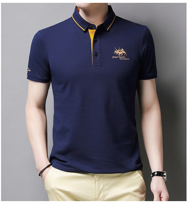 AT 刺繡POLO衫 短袖上衣 男裝 55-100公斤