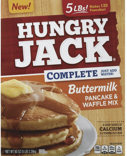 헝그리잭 컴플리트 버터밀크 팬케이크 & 와플 믹스, 2.26kg, 1개