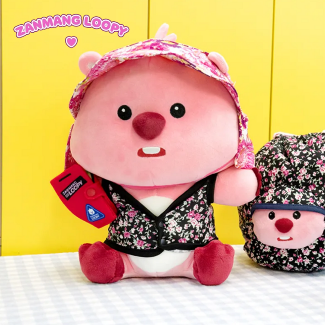 Zanmang Loopy 잔망 루피 촌캉스 에디션 봉제 인형 25cm, 1개, 분홍