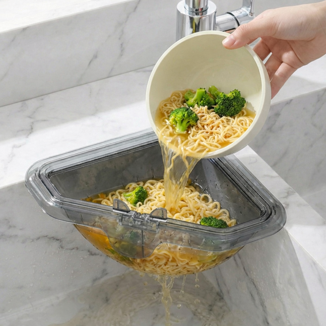 벨디즈 원터치 싱크대 음식물 거름망 물빠짐, 1개, 그레이