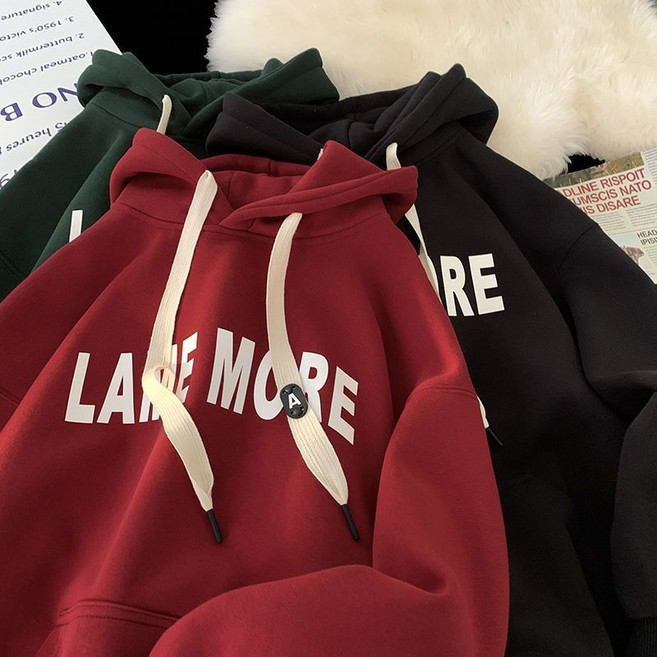 여성 아메리칸 후드 가을 겨울 고급스러움 루즈핏 커플 맨투맨 코트 트렌드