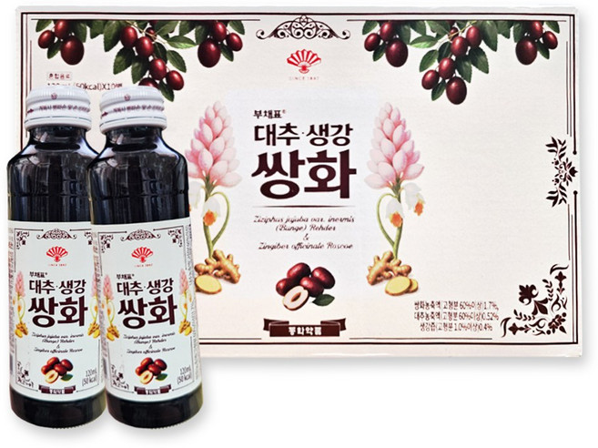 동화약품 부채표 대추 생강 쌍화, 10개, 120ml