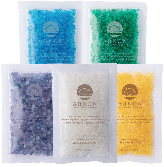 아르논 사해소금 입욕제 5종 세트 [내추럴+라벤더+레몬+포레스트+오션], 5개, 80g