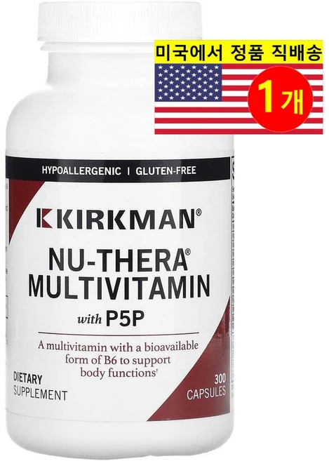 Kirkman Labs 커크맨 랩스 Nu-Thera 멀티비타민 P5P 함유, 1개, 300정, 1개 - 쿠팡