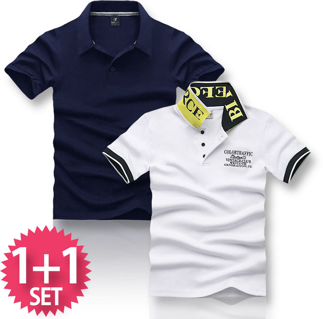 블루포스 엘티크 + 바트 반팔카라티 1+1 세트 [2장 묶음] 남자 티셔츠 남성 반팔티 단체티 남녀공용 커플티 여름 골프티 [국내생산]