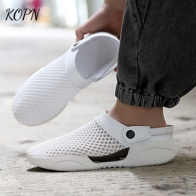 KOPN 샌들 남성용 여름 외장 미끄럼 방지 소프트 바닥 청소년 스포츠 캐주얼 두꺼운 바닥 운전 모래사장에 시원한 슬리퍼