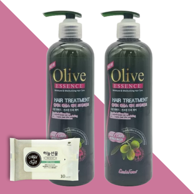 씨드앤팜 올리브 에센스 트리트먼트 500g 2개 (+휴대용물티슈 10매)