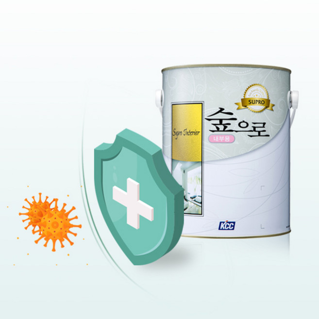 KCC 숲으로 방균 내부용 무광 3.78L 항박테리아 향균 곰팡이예방 가족건강안심수성페인트, 오프화이트3, 1개