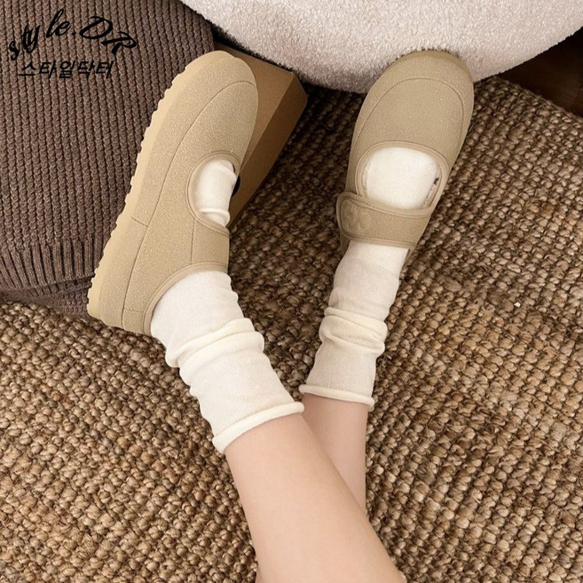 스타일닥터 여성 모카신 방한화 메리제인 슬립온 겨울 퍼안감 플랫슈즈