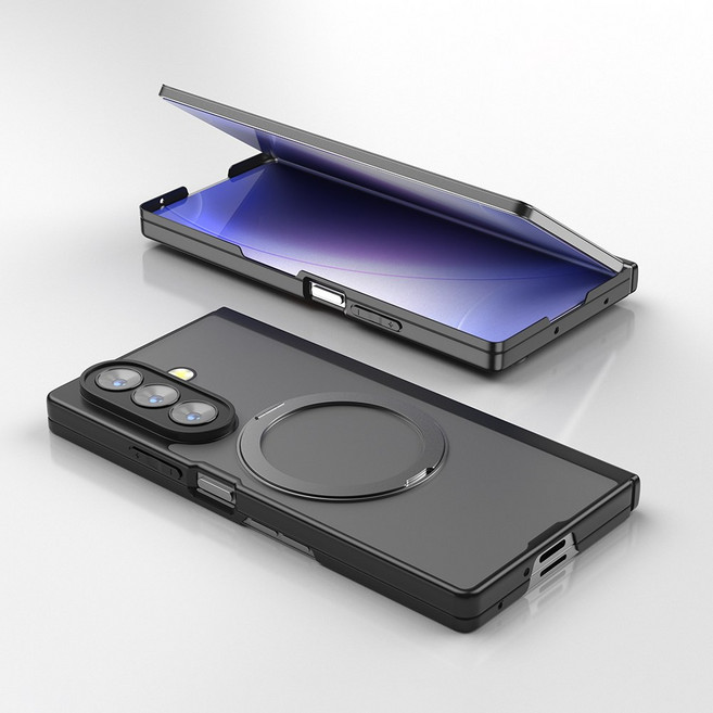 YINUO 갤럭시 Z 폴드 magsafe 듀얼 중축 힌지 보호 후면 360도 각도 조절이 거치대 케이스