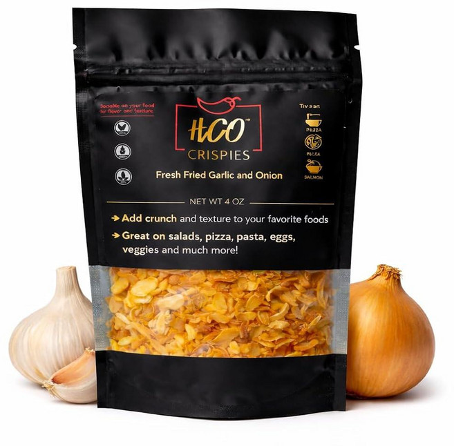 HCO 크리스피 프라이드 마늘과 양파 믹스 | 베이킹 시즈닝 및 토핑에 적합 | 핫 크리스피 오일 제조사 제품 - 글루텐 프리 및 비건 피자 파스타 라면 야채 등에 적합, HCO 크리스피 프라이드 마늘과 양파 믹스 | 베이킹,