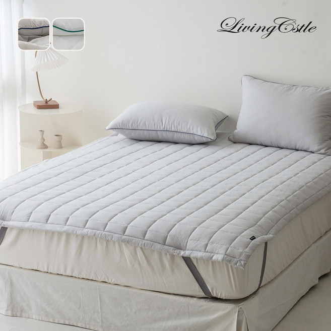 국산 리빙캐슬 라코스 모달 침대패드, 라이트 그레이