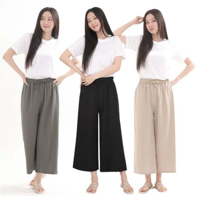 [라이프커머스] (스타일하우스)잠옷 파자마 홈웨어 시원한 여성 인견 밴딩 바지 통팬츠 천연 여름