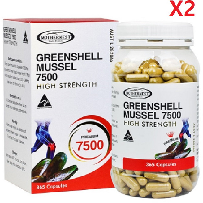 마더네스트 프리미엄 초록홍합 7500mg 365정- 2개, 2.738kg