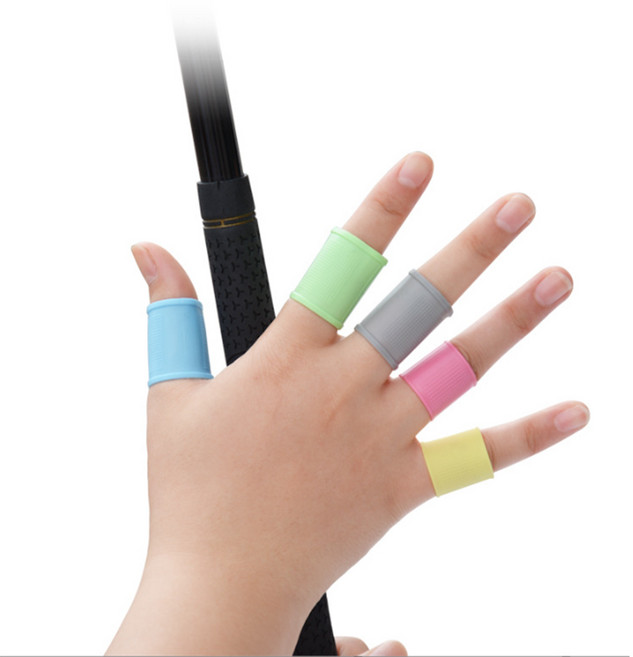 10p 실리콘 핑거 밴드 골프 손가락 마디 보호 골무 관절 아대 밴드, 투명, 10개