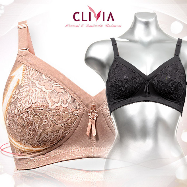 크리비아 체형보정 빅사이즈 노와이어 3단브라(A/B/C/D컵) BR2000