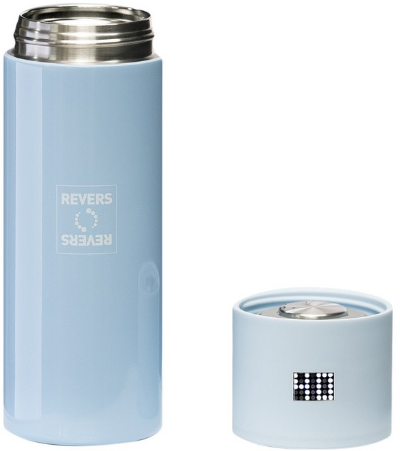 리버스 온도조절 분유 보온병 415g 경량 무선 저온가열 휴대용 신생아 텀블러 500ml, 스카이 블루, 1개