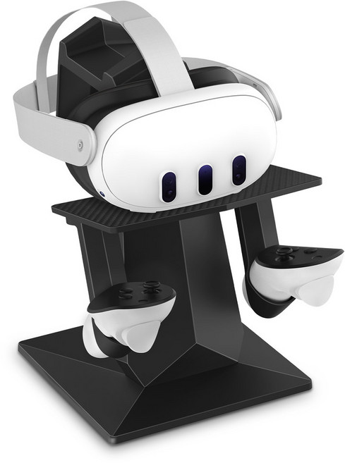 오큘러스 퀘스트 3 용 스탠드 헤드셋 터치 컨트롤러 데스크탑 디스플레이 거치대 스테이션 2 VR 액세서리, 한개옵션1, 01 Black
