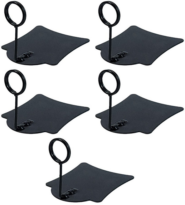 제로리빙 마트 진열 메탈 가격표 꽂이, 5개, 블랙