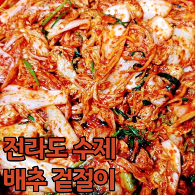 국내산 전라도 수제 알배기 배추 겉절이 1kg 2kg 3kg 쌈배추 전라도식김치, 알배기배추겉절이, 1개
