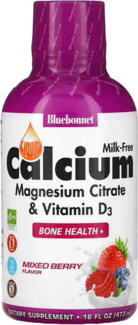 Bluebonnet Nutrition 리퀴드 칼슘 마그네슘 시트레이트 비타민 D3 혼합 베리 472ml, 1개 - 쿠팡