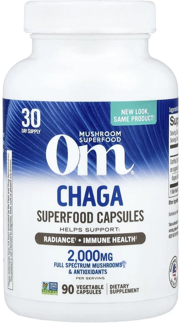 옴머쉬룸스 차가버섯 667mg 베지캡슐 90정, 4개 - 쿠팡