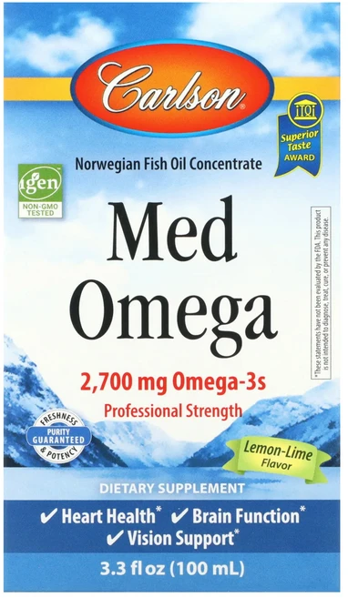 프리미엄상품 Carlson 메드오메가 레몬 라임 맛 2700 mg 3.3 fl oz (100 ml) 부모님챙기세요, Carlson메드오메가레몬라임맛2700mg33floz1, 1개, 100ml - 쿠팡