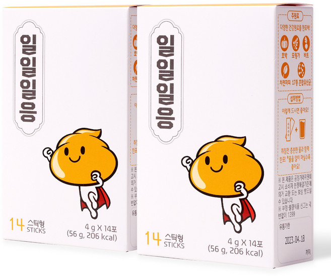 일일일응 차전자피 식이섬유 4g 14포, 56g, 2개