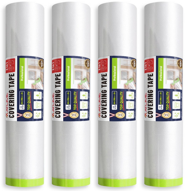 아뜰라임 보양 프리미엄 커버링 카바링 비닐 마스킹 테이프 그린, 4개