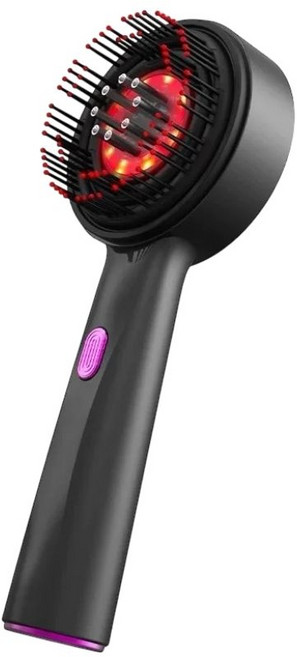 ProTap 多功能紅外光頭皮梳 電動按摩髮梳, 1個, 黑色