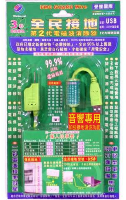 EMC 全民接地 音響訊號濾波器 加強型接地濾波, 1個, EW-USB2003