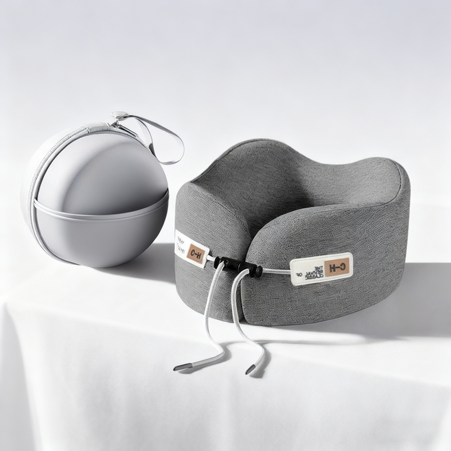 호밍사이 여행용 목편한 목베개 기내용 휴대용 초경량 메모리폼 목베개 + 파우치