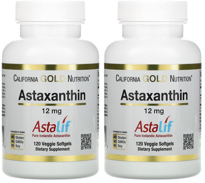 캘리포니아 골드 뉴트리션 아스타잔틴 California Gold Nutrition Astaxanthin 12mg 120정 2개