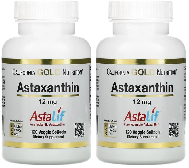 캘리포니아 골드 뉴트리션 아스타잔틴 California Gold Nutrition Astaxanthin 12mg 120정 2개 - 쿠팡