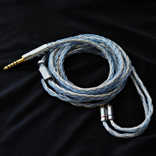 Moondrop Blessing 3 별빛 KADENZ Aria 2 KATO 호환 24코어 케이블 (마이크/2.5/3.5/4.4mm), blue-white, 1개, 3.5mm with MIC