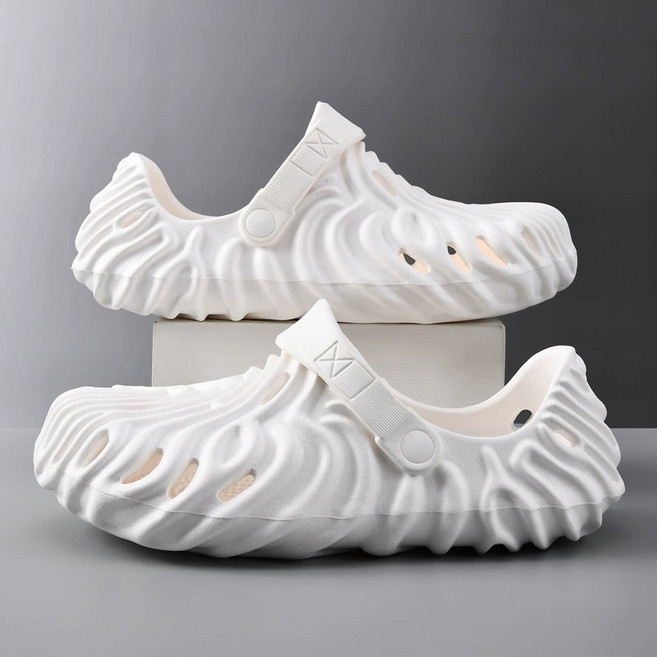 EVA소재 물결 패턴 초경량 논슬립 미끄럼 방지 클로그 슬리퍼 통풍 샌들