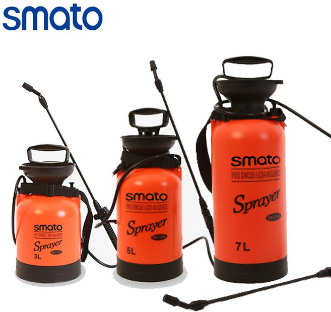 스마토 압축분무기 원예 방역 세차 농약분사 제초제 분무기 펌프 3L 4L 5L 6L 8L, 주황, 1개