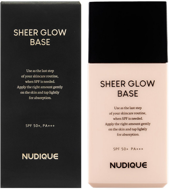 누디크 물광 메이크업 베이스 쉬어 글로우 베이스 SPF50+ PA+++ 광채 쌩얼크림, 누드/베이지, 1개